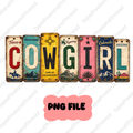 Rustic License Plate Cowgirl PNG